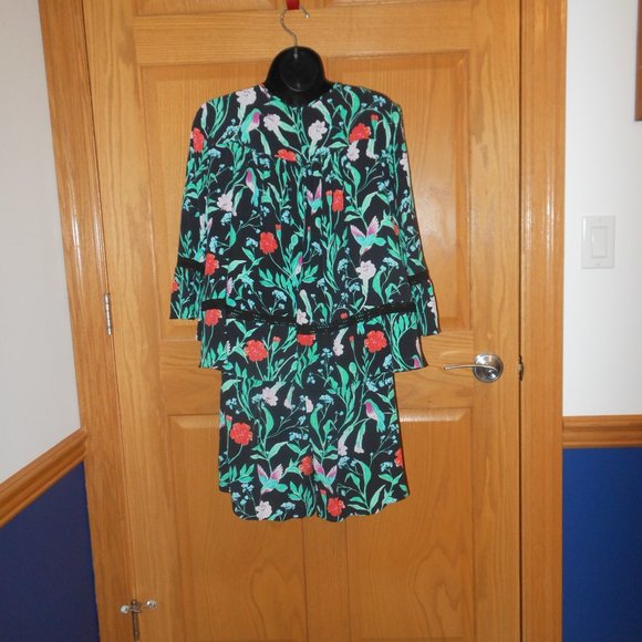 EUC!!!  Gorgeous Kate Spade Jardin Hummingbird Romper - Picture 1 of 7